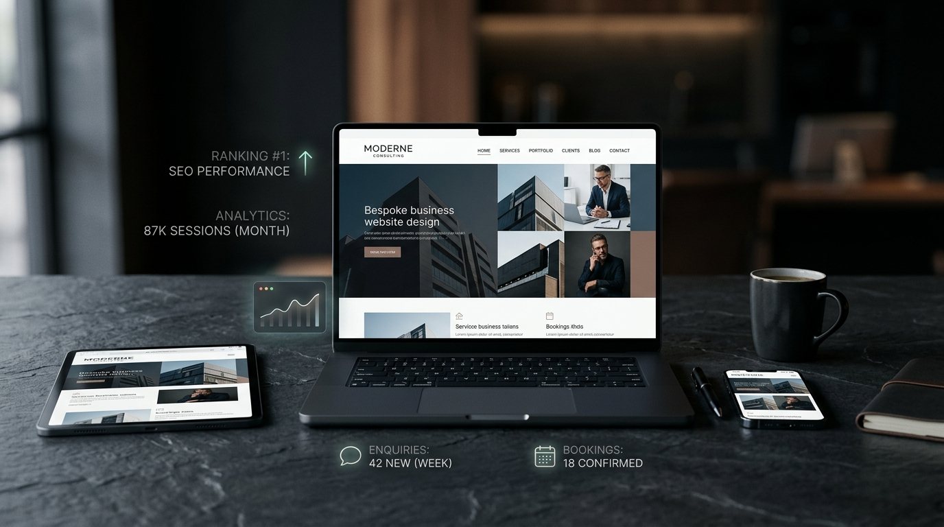 A bespoke HIGHTS website across laptop, tablet and phone